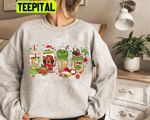 Grinchmas Coffee Cup Christmas Halloween Trending Unisex Shirt