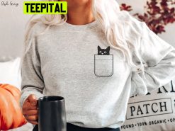 Halloween Black Cat Pocket Unisex Sweatshirt