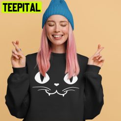 Halloween Cat Face Unisex Sweatshirt