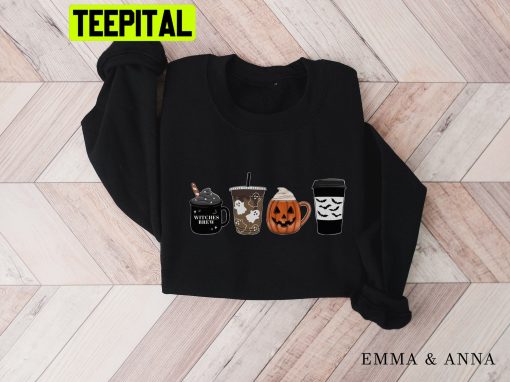 Halloween Fall Coffee Pumpkin And Shirt Trending Unisex Shirt