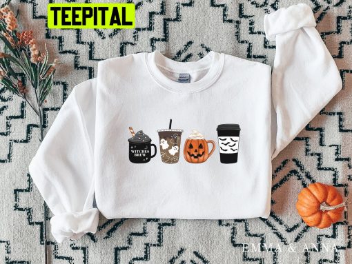 Halloween Fall Coffee Pumpkin And Shirt Trending Unisex Shirt