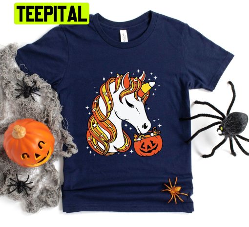 Halloween Unicorn And Candy Unisex T-Shirt