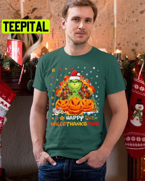 Happy Hallothanksmas Grinch Pumpkin Trending Unisex Shirt