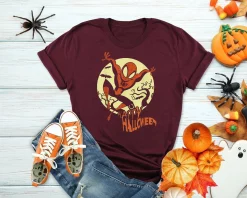 Happy Halloween Marvel Comics Holiday Spider Man Moonlight Unisex T-Shirt