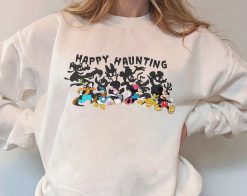 Happy Haunting Vintage Retro Mickey Retro Disney Halloween Unisex Sweatshirt