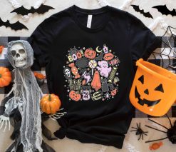 Heart Collage Trick Or Treat Happy Witch Heart Girl Doodles Disney Halloween Unisex T-Shirt