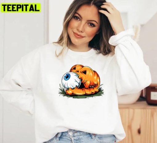 Horror Art Of Pumpkin Eye Halloween Unisex Sweatshirt