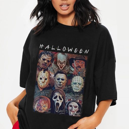 Horror Movie Character Friends Tv Show Halloween Vintage Unisex T-Shirt