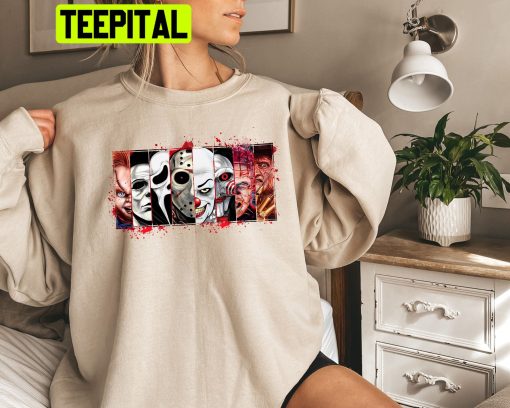 Horror Movie Characters With Blood Trending Unisex Sweatshirt