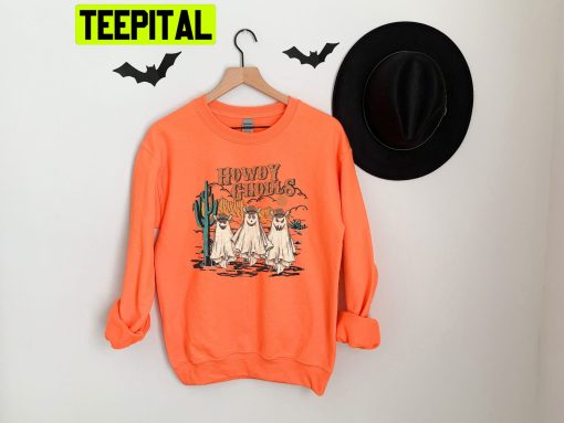 Howdy Ghouls Cowboy Ghost Halloween Trending Unisex Shirt