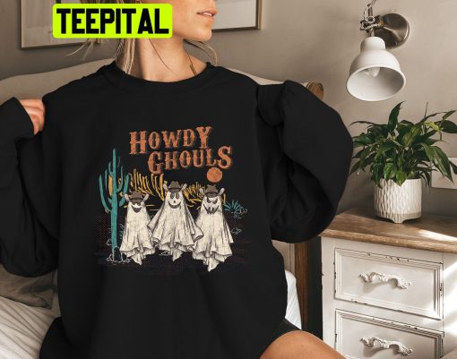 Howdy Ghouls Cowboy Ghost Halloween Trending Unisex Shirt