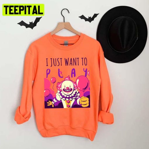 I Just Want To Play Halloween Design Unisex T-Shirt