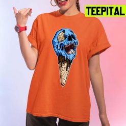 Ice Cream Zombie Skull Halloween Spooky Night Unisex T-Shirt