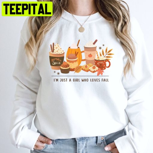 I’m Just A Girl Who Loves Fall Coffee Halloween Pumpkin Unisex Sweatshirt