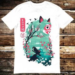 Japanese Flower Woodblock Art Hiroshige Sakura Cherry Blossoms Kanji Calligraphy T-Shirt