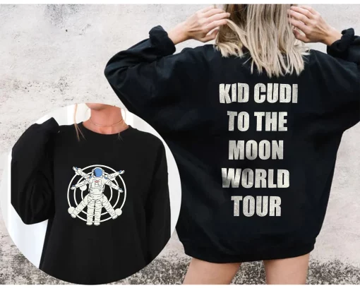 Kid Cudi To The Moon World Tour 2022 Cudi X Nasa Double Sided Shirt