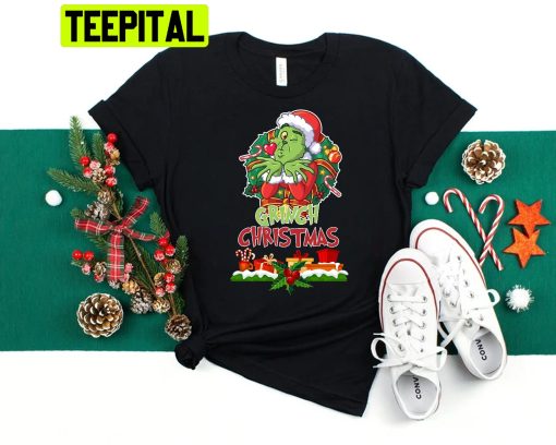 Kiss Merry Grinchmas Grinch Santa Christmas Trending Unisex Shirt