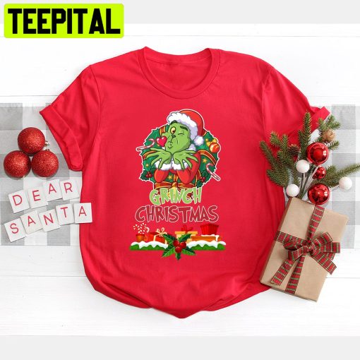 Kiss Merry Grinchmas Grinch Santa Christmas Trending Unisex Shirt