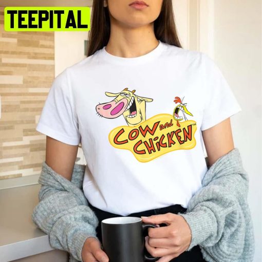 Logo Cartoon Cow And Chicken Cartoon Unisex T-Shirt