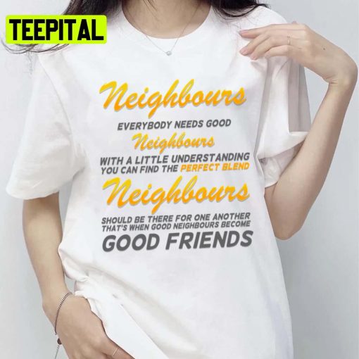 Lyric Sheet Design With Grey Text [Neighbs] Neighbours Tv Show Unisex T-Shirt