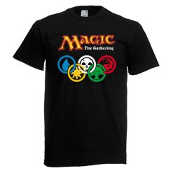 Magic The Gathering Olympic Logo Mens Red Black Gray T-Shirt