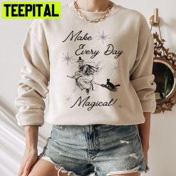 Make Every Day Magicl Witch And Black Cat Halloween Unisex Sweatshirt