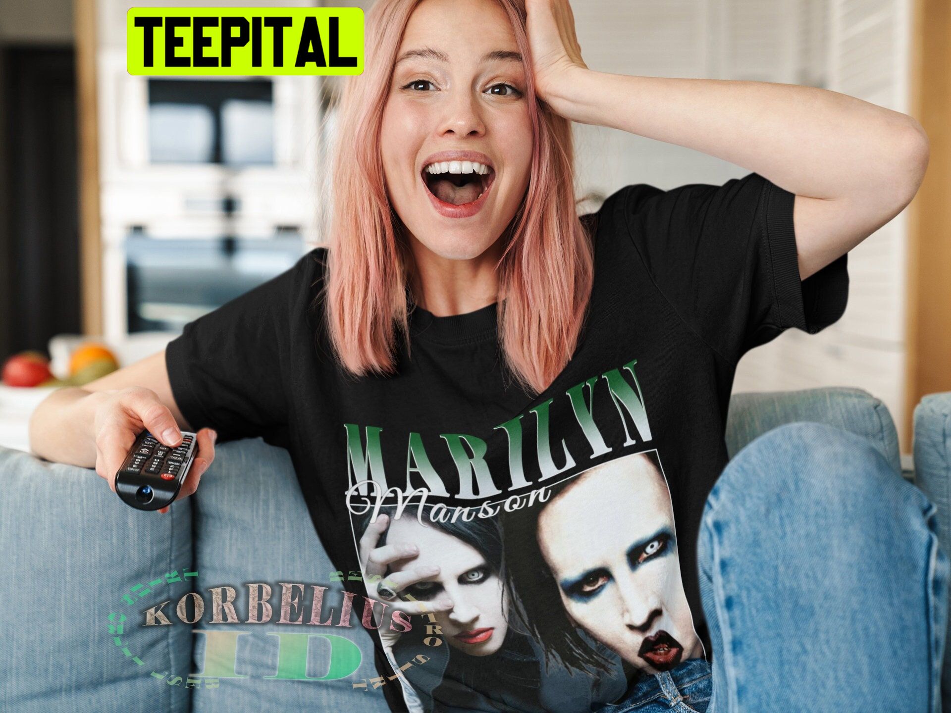 90s Marilyn Manson Print T-Shirt-