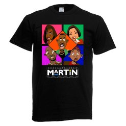 Martin TV Show Cartoon Mens Black White Gray Navy T-Shirt