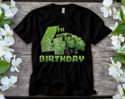 Marvel Avengers Hulk Smash 4th Birthday T-Shirt