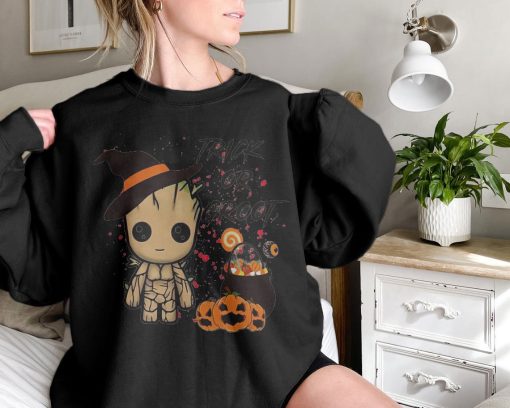 Marvel Groot Trick Or Treat Dance Poster Kid Adult Toddler Infant Disney Halloween Unisex Sweatshirt