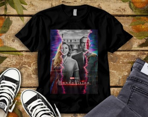 Marvel WandaVision Scarlett Witch  Vision Glitch Poster T-Shirt