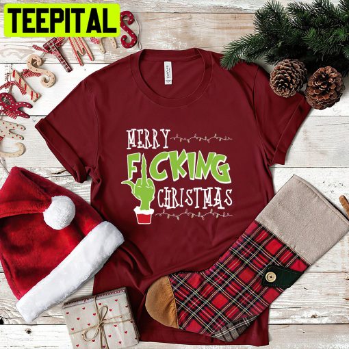 Merry Fucking Christmas Grinch Middle Finger Trending Unisex Shirt