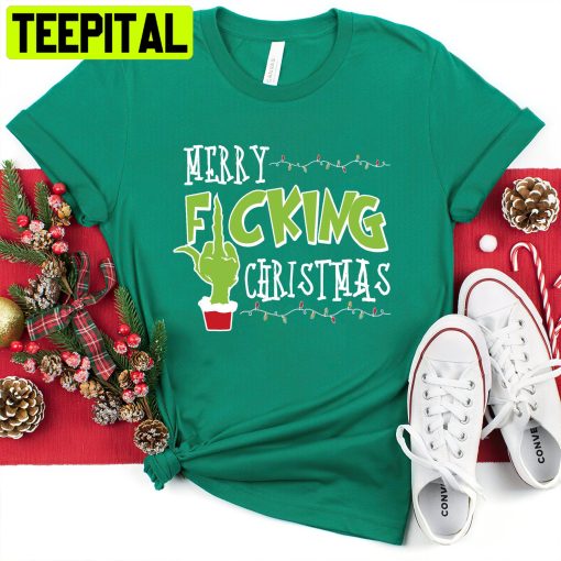 Merry Fucking Christmas Grinch Middle Finger Trending Unisex Shirt