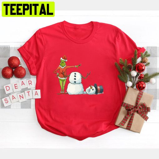 Merry Grinchmas Grinch Santa Snow Man Christmas Trending Unisex Shirt