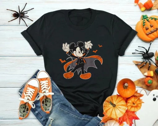 Mickey Mouse Spooky Dracula Costume Halloween Disney And Pixar’s Holiday Unisex T-Shirt