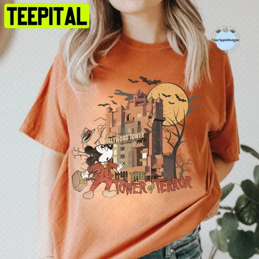 Mickey The Tower Of Terror Vintage Halloween Trending Unisex T-Shirt