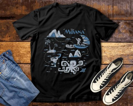 Moana Maui Ocean Map Disney T-Shirt