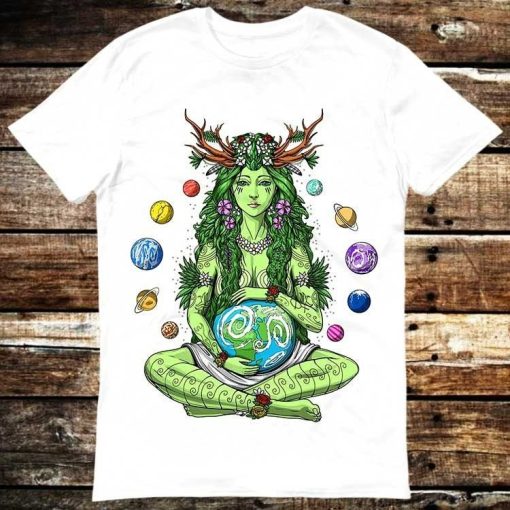 Mother Earth Gaia Solar System Planet Jupiter Weed Absinthes T-Shirt