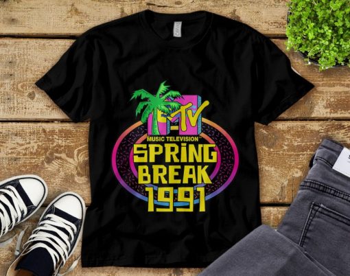 MTV Spring Break 1991 Classic Logo Graphic Unisex Tee Adult T-Shirt