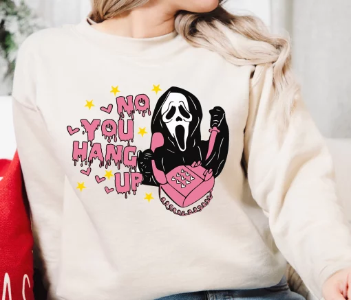 No You Hang Up Ghostface Valentine Funny Halloween New Art T-Shirt