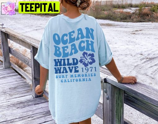 Ocean Beach Wild Waves Surf Memorises Unisex T-Shirt