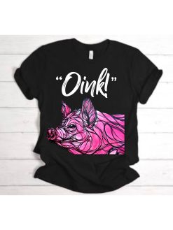 Oink Cartoon Pig Illustration Unisex T-Shirt