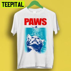 Paws Jaws Cat Design Meme Halloween Trending Unisex T-Shirt