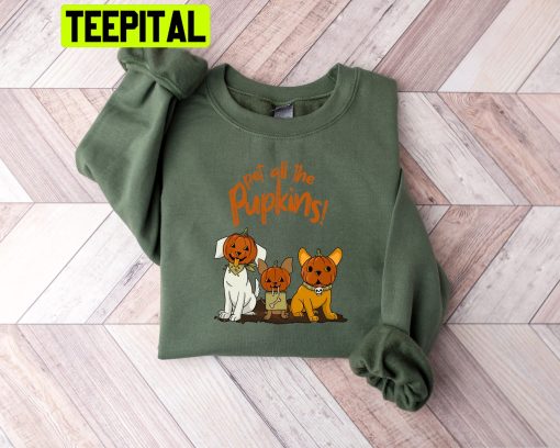 Pet All The Pupkins Ghost Dog Halloween Trending Unisex Shirt