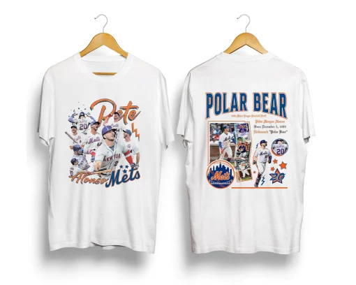 Polar Bear Vintage Pete Alonso 90s Mets Baseball Double Sided Shirt