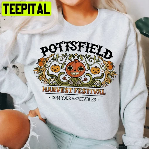 Pottsfield Harvest Festival Don Your Vegetables Pumpkin Halloween Trending Unisex Sweatshirt