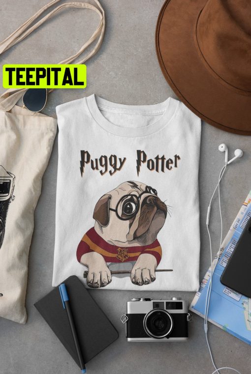 Puggy Potter Pug Lover Harry Potter Style Unisex T-Shirt