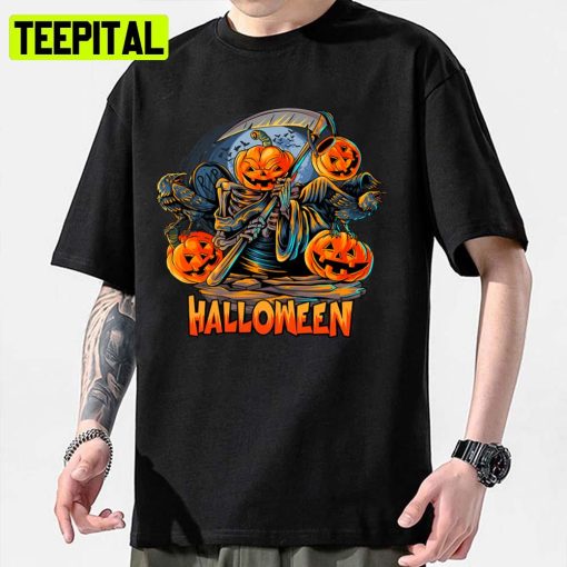 Pumpkin Skeleton Monster Halloween Unisex Sweatshirt