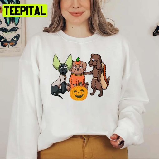 Puppies Meme Pumpkin Halloween Spooky Night Unisex Sweatshirt