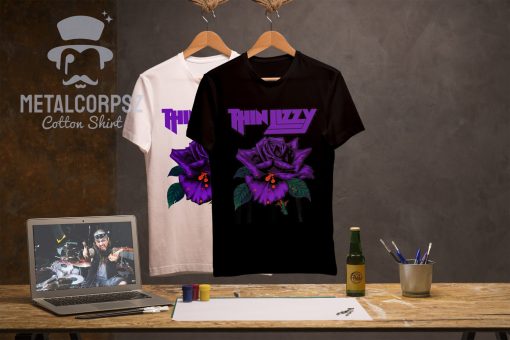 Purple Rose Pop Rock Band Black Rock Band Thin Lizzy Unisex T-Shirt